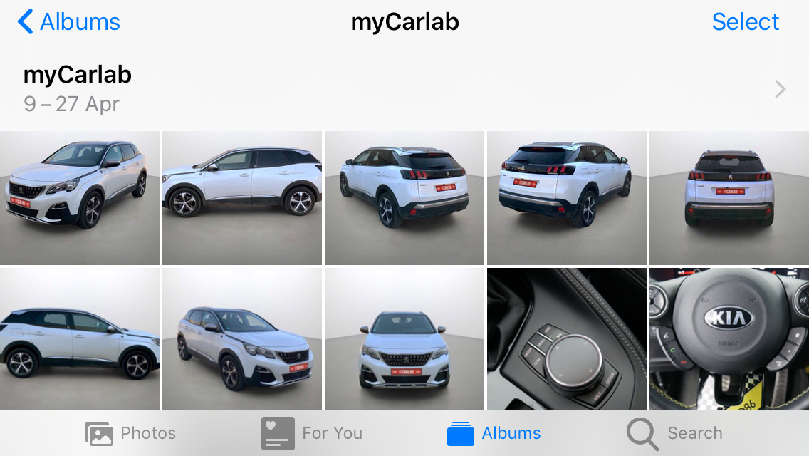 Screenshot mycarlab App Fahrzeugfoto Download